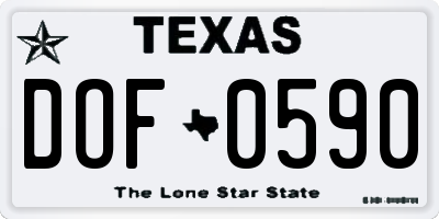 TX license plate DOF0590