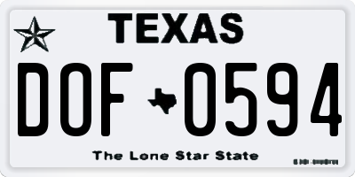 TX license plate DOF0594