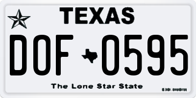 TX license plate DOF0595