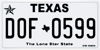TX license plate DOF0599