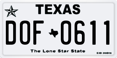 TX license plate DOF0611