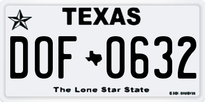 TX license plate DOF0632