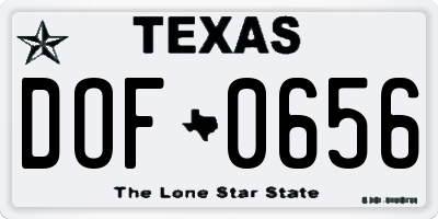 TX license plate DOF0656