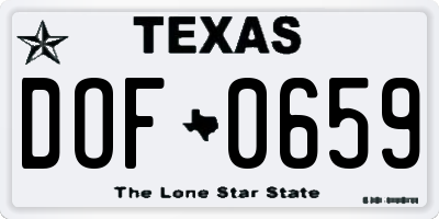 TX license plate DOF0659