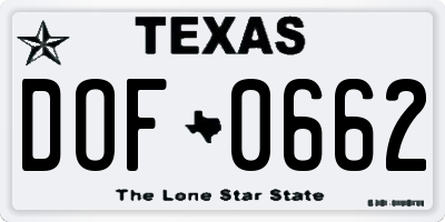 TX license plate DOF0662