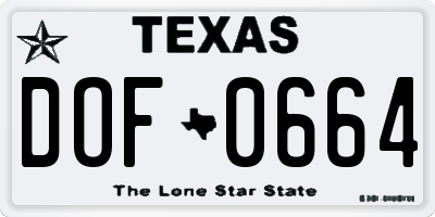 TX license plate DOF0664