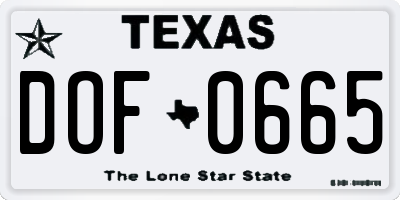 TX license plate DOF0665