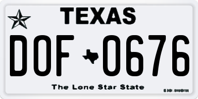 TX license plate DOF0676