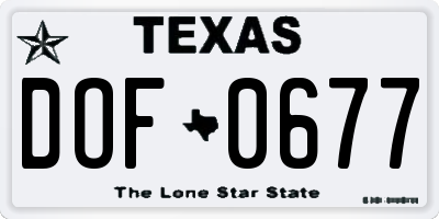 TX license plate DOF0677