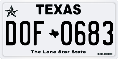 TX license plate DOF0683