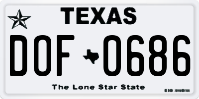 TX license plate DOF0686