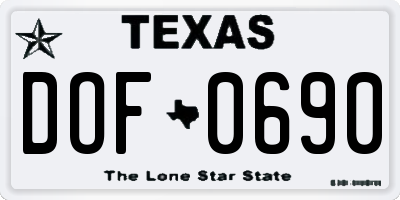 TX license plate DOF0690