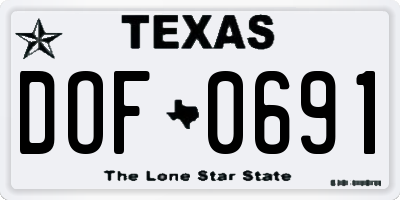 TX license plate DOF0691