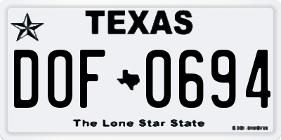 TX license plate DOF0694