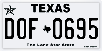 TX license plate DOF0695