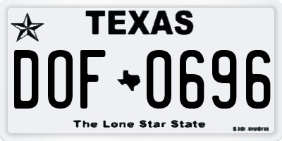TX license plate DOF0696