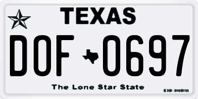 TX license plate DOF0697