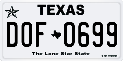 TX license plate DOF0699