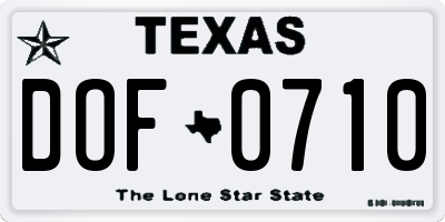 TX license plate DOF0710
