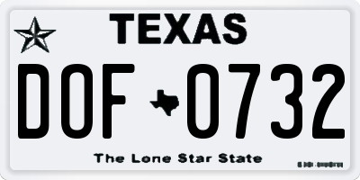 TX license plate DOF0732