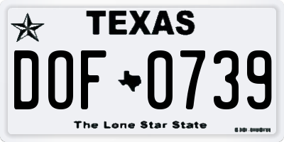 TX license plate DOF0739