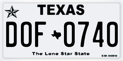 TX license plate DOF0740