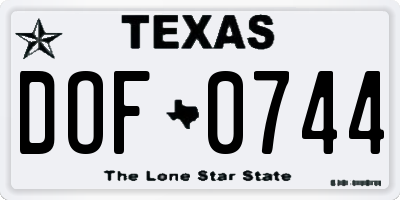 TX license plate DOF0744