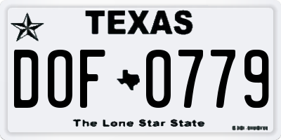 TX license plate DOF0779