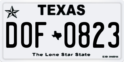 TX license plate DOF0823