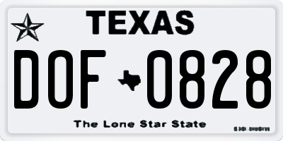 TX license plate DOF0828