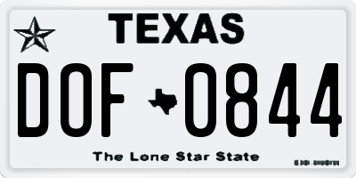 TX license plate DOF0844