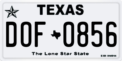 TX license plate DOF0856
