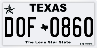 TX license plate DOF0860