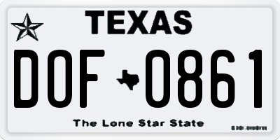TX license plate DOF0861