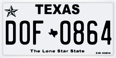 TX license plate DOF0864