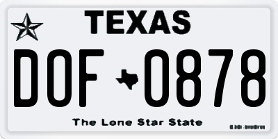 TX license plate DOF0878