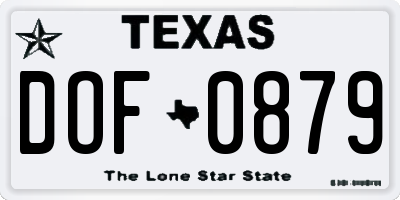TX license plate DOF0879