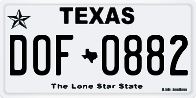 TX license plate DOF0882