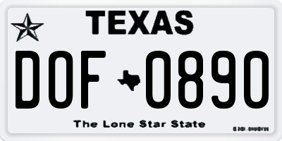 TX license plate DOF0890