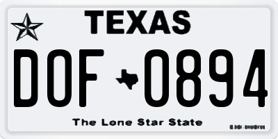 TX license plate DOF0894
