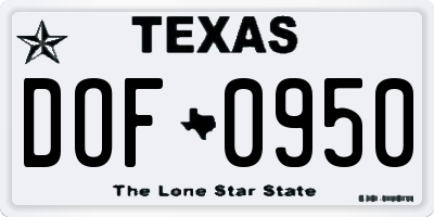 TX license plate DOF0950