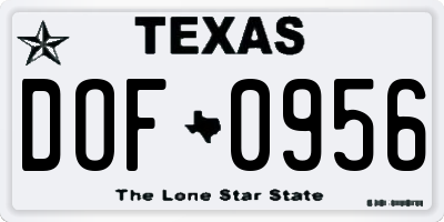 TX license plate DOF0956