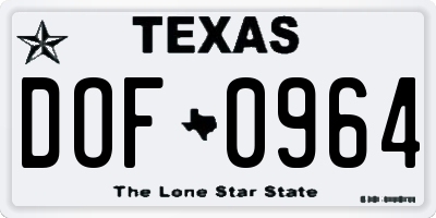 TX license plate DOF0964