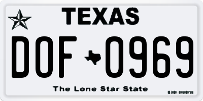 TX license plate DOF0969