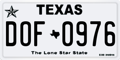 TX license plate DOF0976