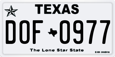 TX license plate DOF0977