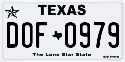 TX license plate DOF0979