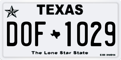 TX license plate DOF1029