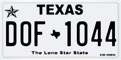 TX license plate DOF1044