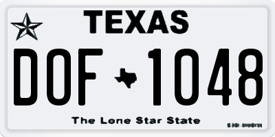 TX license plate DOF1048